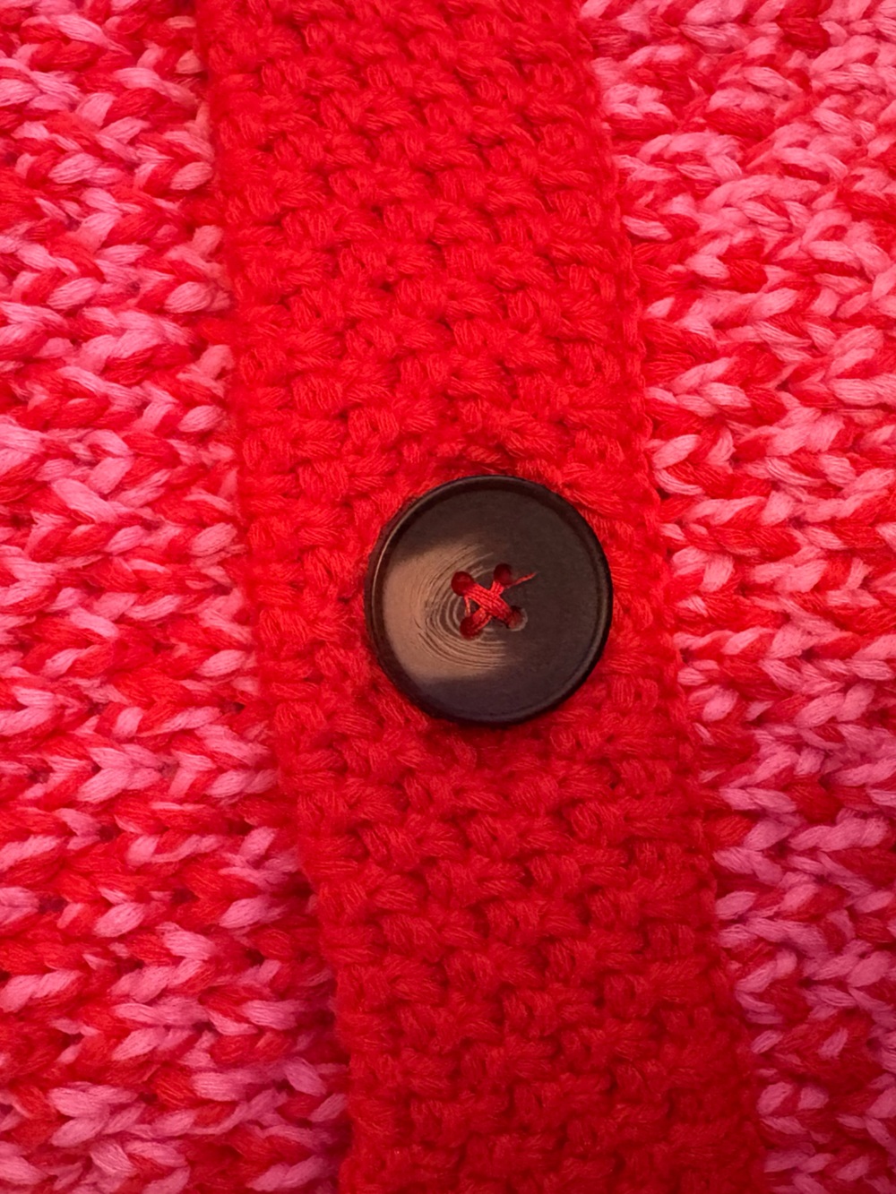 Boden Red & Pink Marled Button-Front Cardigan Jacket Size 14 - Picture 9 of 10